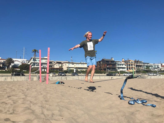 Slackliners Finding Balance on Sands of the South Bay